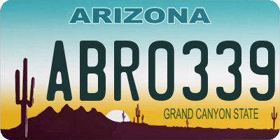 AZ license plate ABR0339