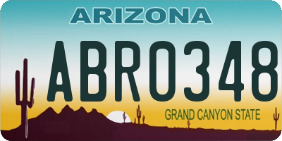 AZ license plate ABR0348