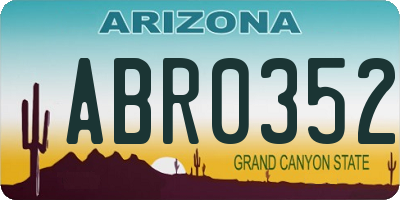 AZ license plate ABR0352