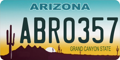AZ license plate ABR0357