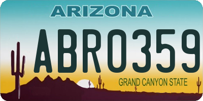 AZ license plate ABR0359