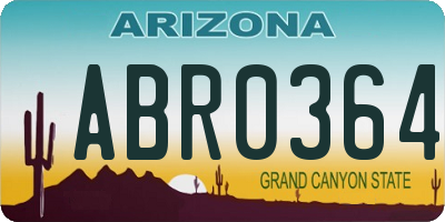 AZ license plate ABR0364