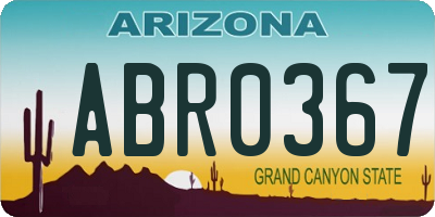 AZ license plate ABR0367