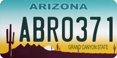 AZ license plate ABR0371