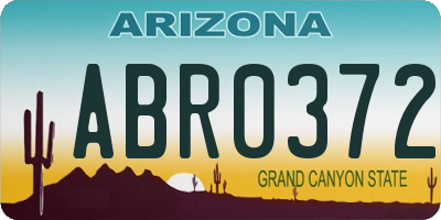 AZ license plate ABR0372