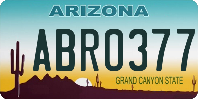 AZ license plate ABR0377