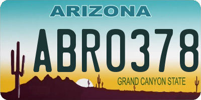 AZ license plate ABR0378