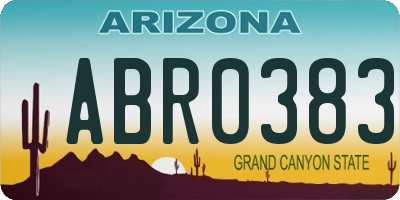 AZ license plate ABR0383