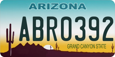 AZ license plate ABR0392