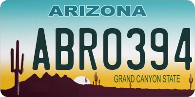 AZ license plate ABR0394