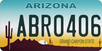 AZ license plate ABR0406