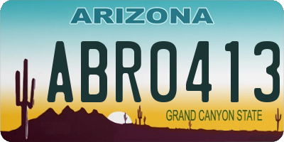 AZ license plate ABR0413
