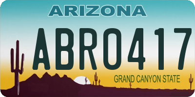 AZ license plate ABR0417