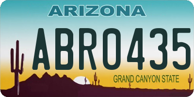 AZ license plate ABR0435