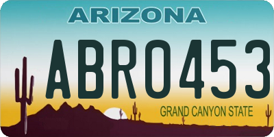 AZ license plate ABR0453