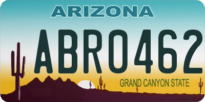 AZ license plate ABR0462
