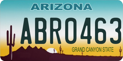 AZ license plate ABR0463