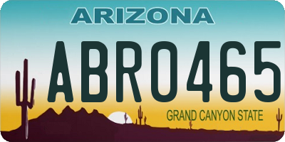 AZ license plate ABR0465
