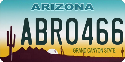 AZ license plate ABR0466