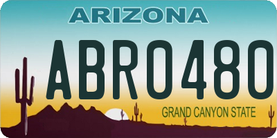 AZ license plate ABR0480