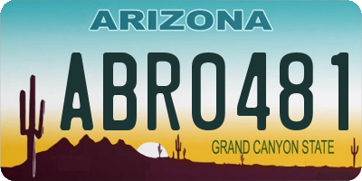 AZ license plate ABR0481