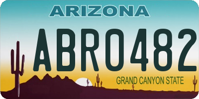 AZ license plate ABR0482