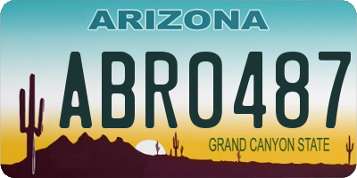 AZ license plate ABR0487