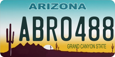 AZ license plate ABR0488
