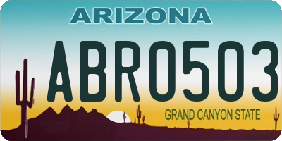AZ license plate ABR0503