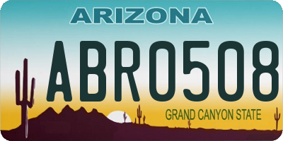 AZ license plate ABR0508
