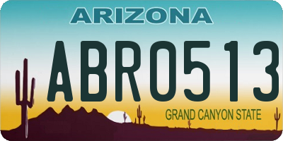 AZ license plate ABR0513