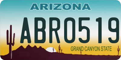 AZ license plate ABR0519