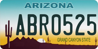 AZ license plate ABR0525