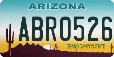 AZ license plate ABR0526