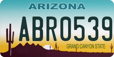 AZ license plate ABR0539