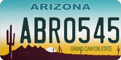 AZ license plate ABR0545