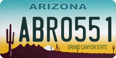 AZ license plate ABR0551