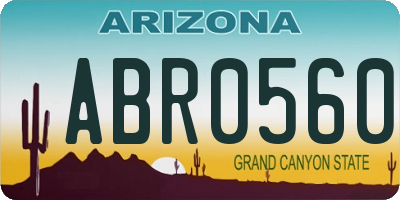 AZ license plate ABR0560
