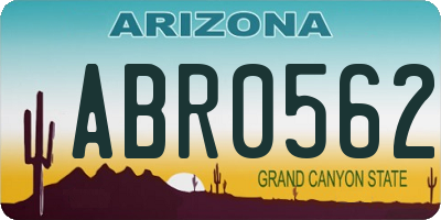 AZ license plate ABR0562