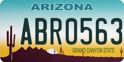 AZ license plate ABR0563