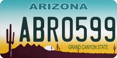 AZ license plate ABR0599