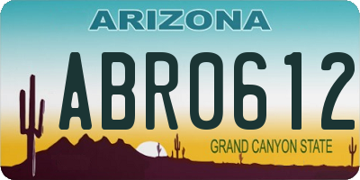 AZ license plate ABR0612