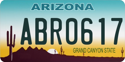AZ license plate ABR0617