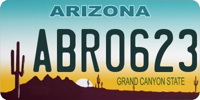 AZ license plate ABR0623