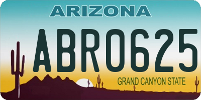 AZ license plate ABR0625