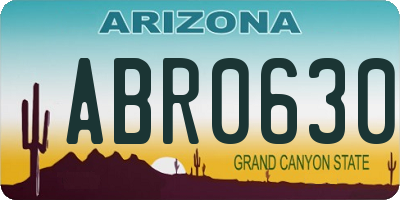 AZ license plate ABR0630