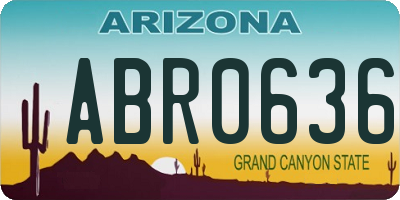 AZ license plate ABR0636