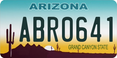 AZ license plate ABR0641