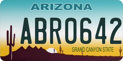 AZ license plate ABR0642