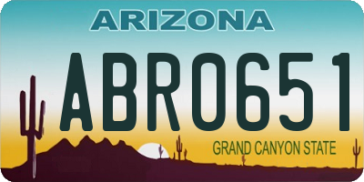 AZ license plate ABR0651